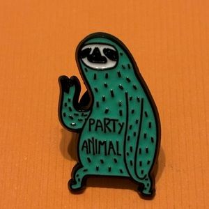 🎉 🆕 "Party Sloth" Enamel Pin, Brand New